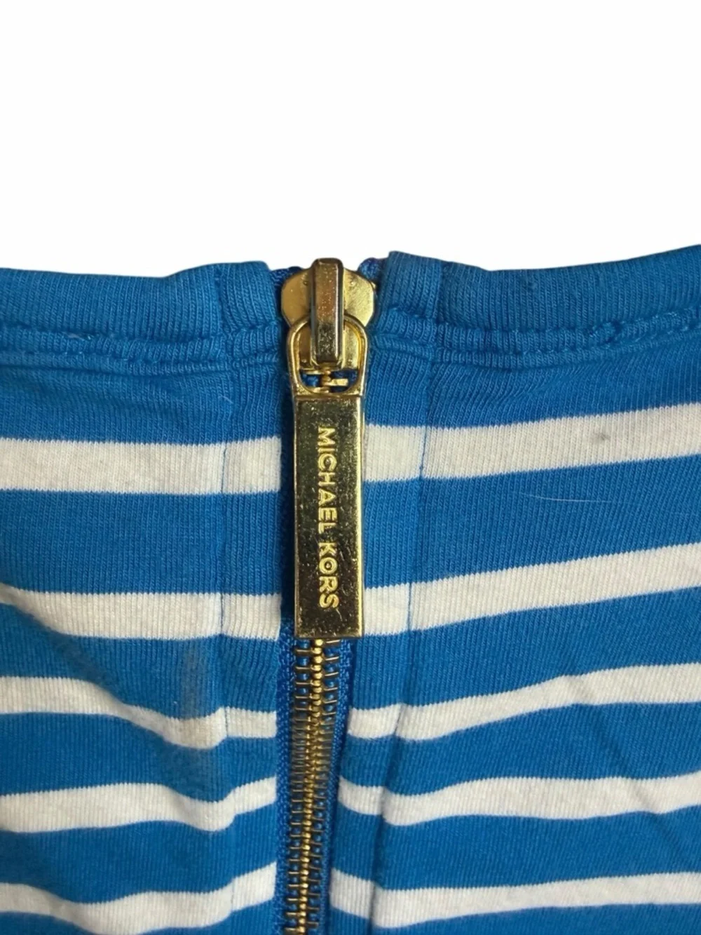 Michael Kors Blue and White Striped Dress Sz M